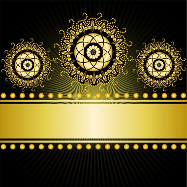 gilded border on a black background clipart